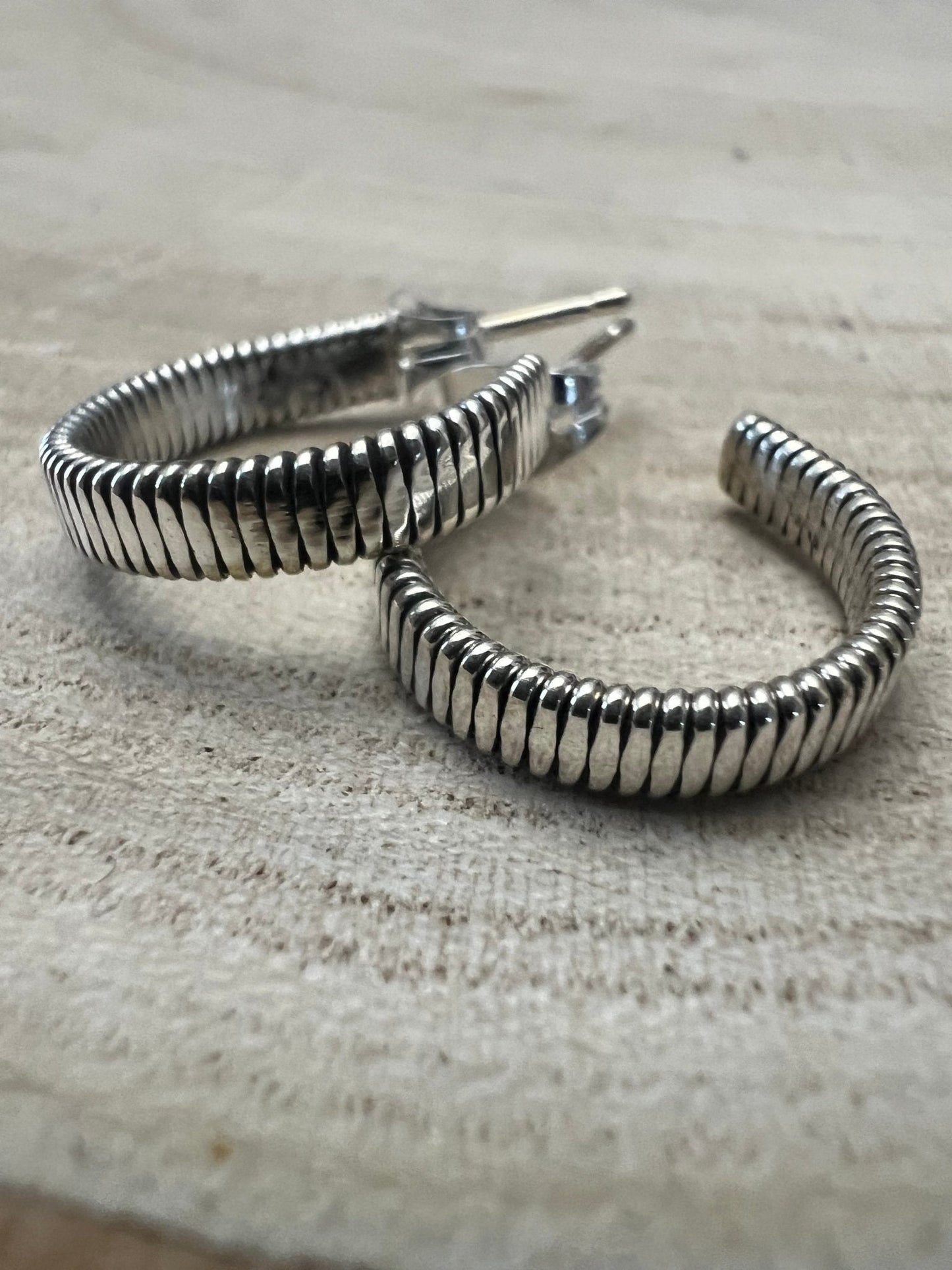 Elaine Tahe Sterling Silver Hoop Earrings