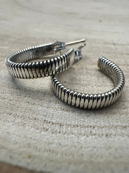 Elaine Tahe Sterling Silver Hoop Earrings