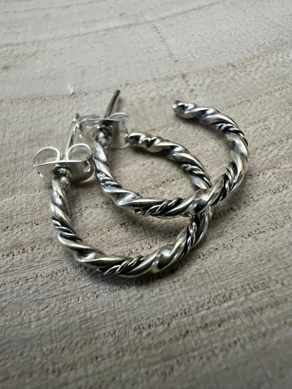 Elaine Tahe Sterling Silver Hoop Earrings