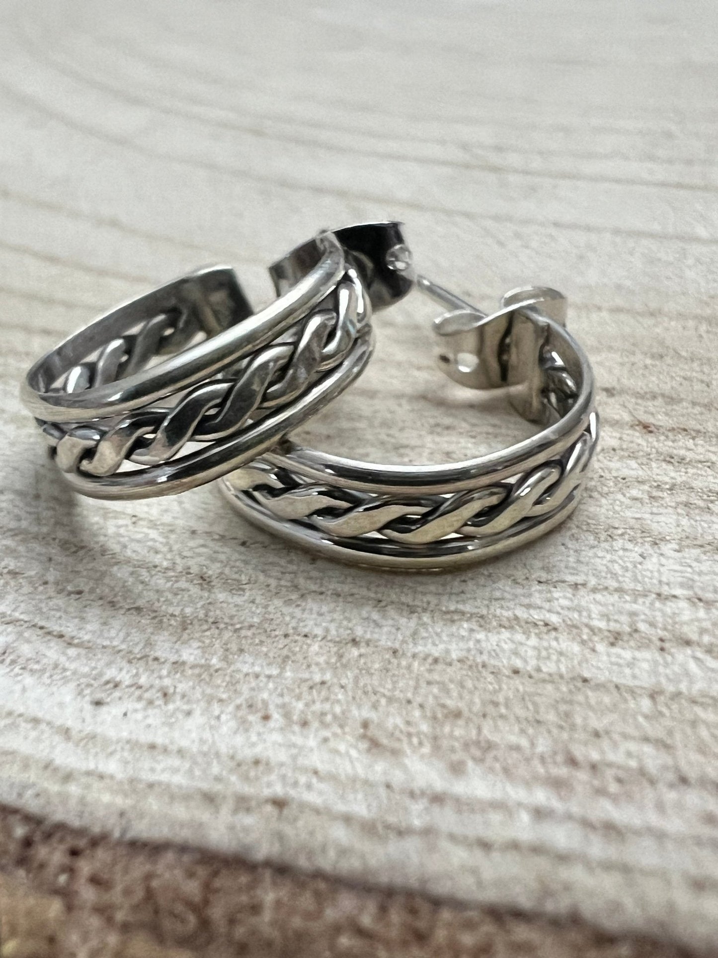 Elaine Tahe Sterling Silver Hoop Earrings
