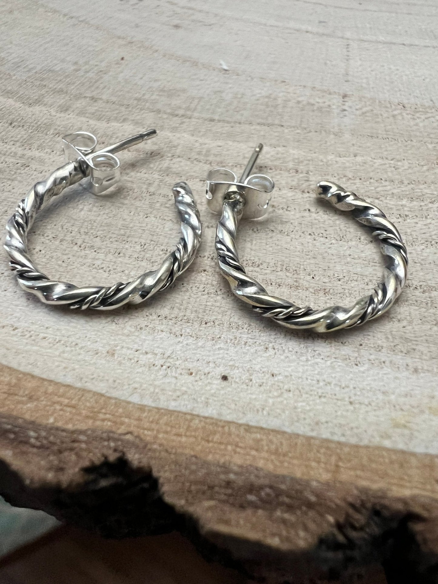 Elaine Tahe Sterling Silver Hoop Earrings