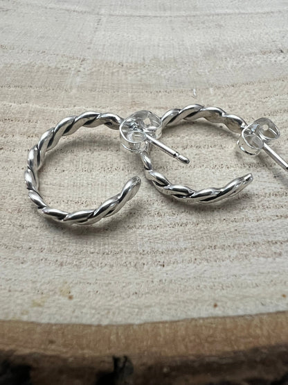 Elaine Tahe Sterling Silver Hoop Earrings