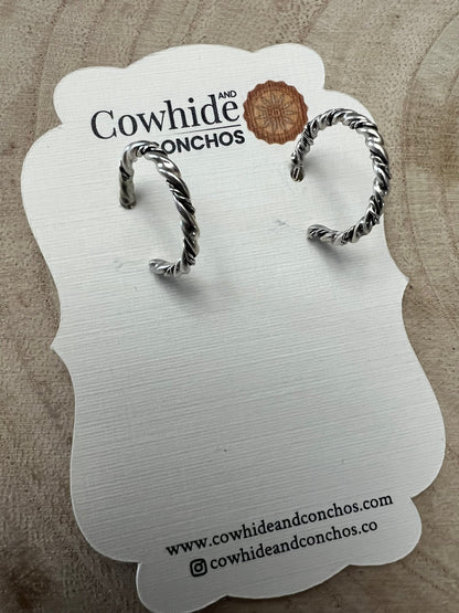 Elaine Tahe Sterling Silver Hoop Earrings