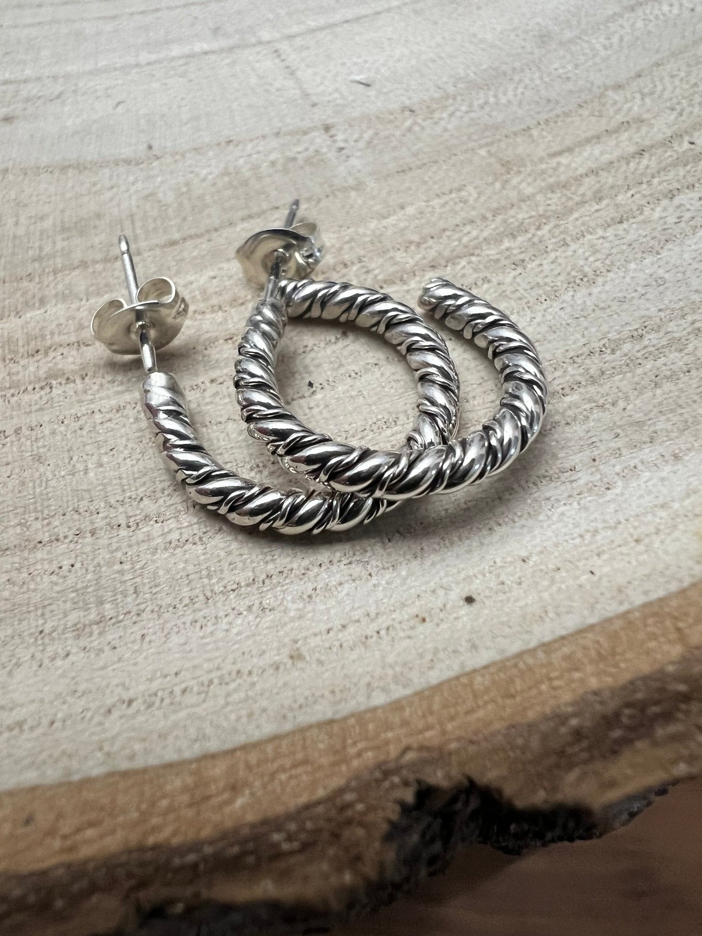 Elaine Tahe Sterling Silver Hoop Earrings