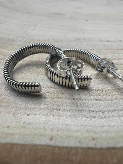 Elaine Tahe Sterling Silver Hoop Earrings
