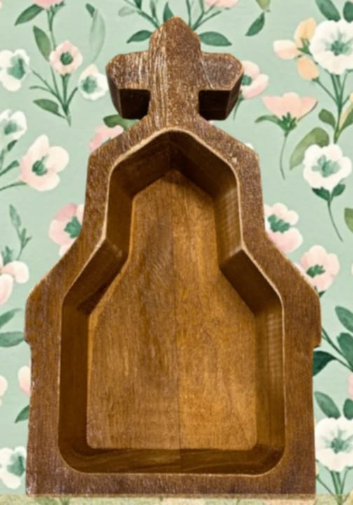 Wooden Dough Bowl Candles