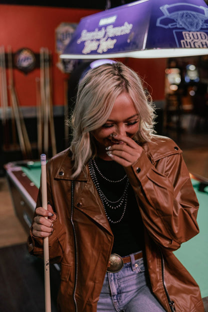 Faux Leather Moto Jacket - medium and large remain