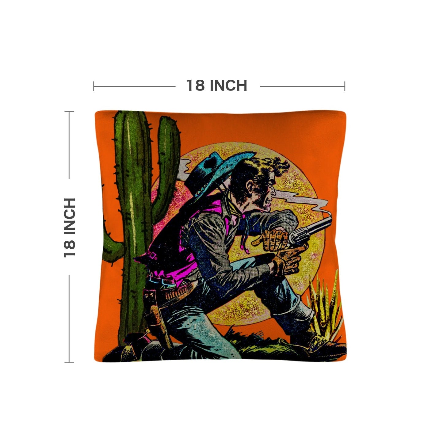 Wild West Cowboy Throw Pillow Case