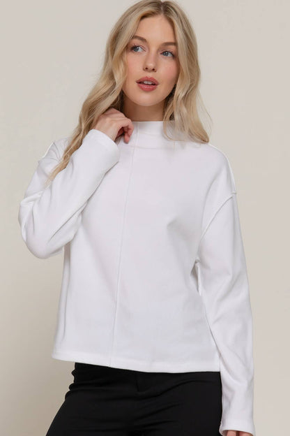 Frontier Brushed Rib Top - Mushroom or White