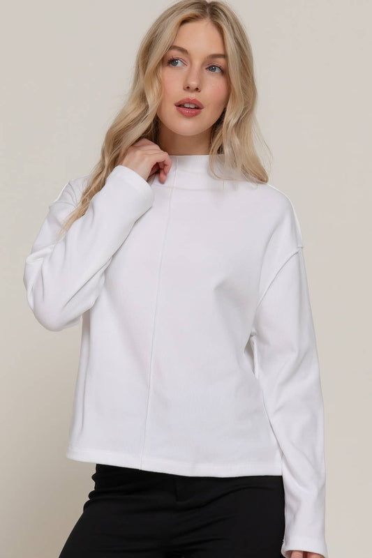 Frontier Brushed Rib Top - Mushroom or White