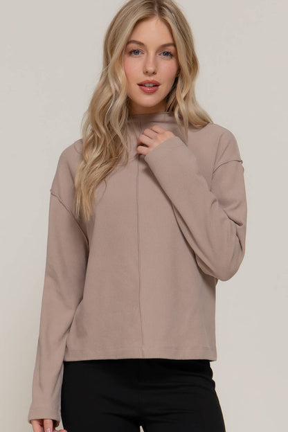 Frontier Brushed Rib Top - Mushroom or White