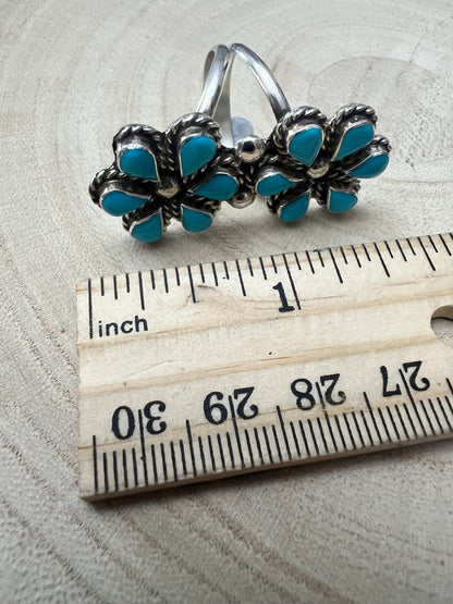 Gina Dosedo Turquoise & Sterling Silver Ring - Size 7.5