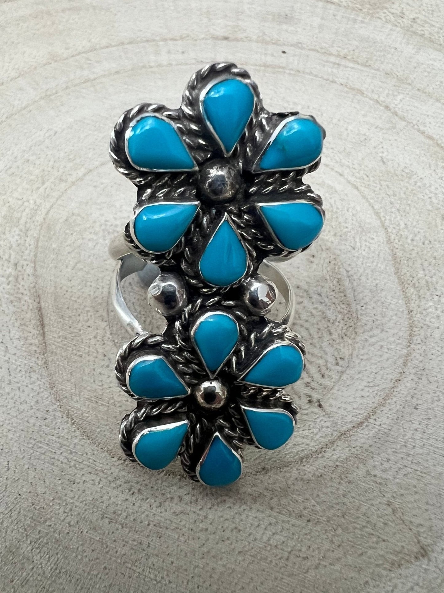 Gina Dosedo Turquoise & Sterling Silver Ring - Size 7.5