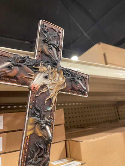 Western Horse Cross Wall Decor