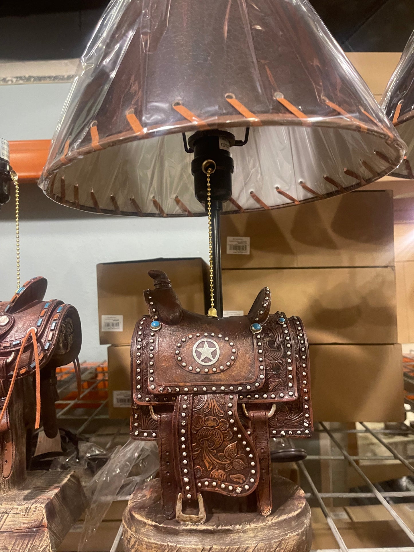 Western Saddle Lamp