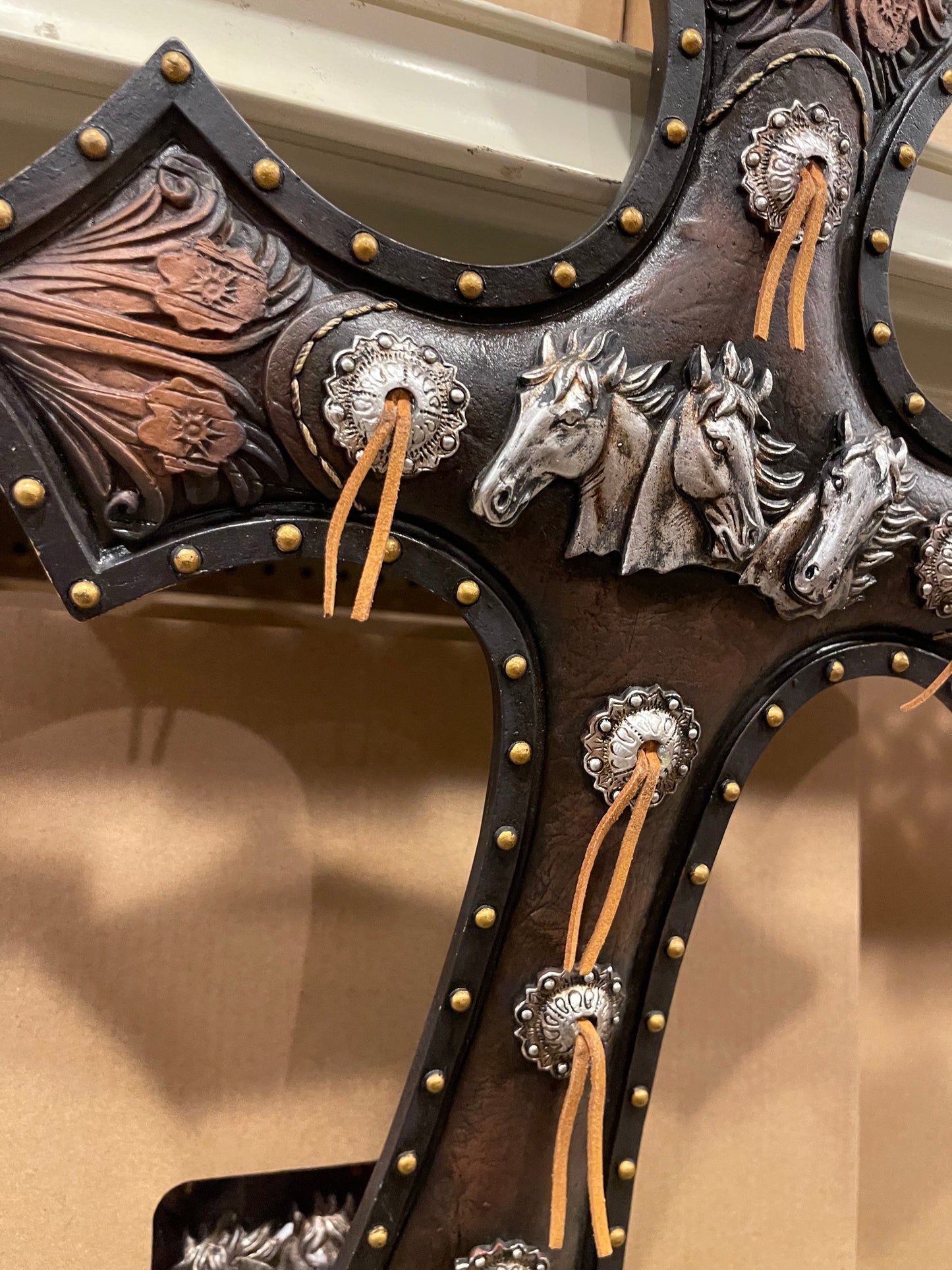 Western Concho Tassle Horse Cross