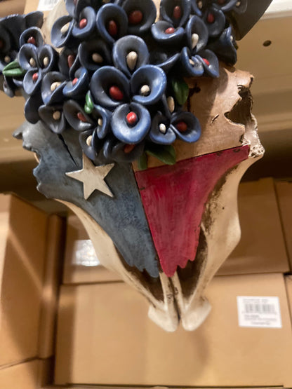 Texas Bluebonnet Cowskull Wall Decor