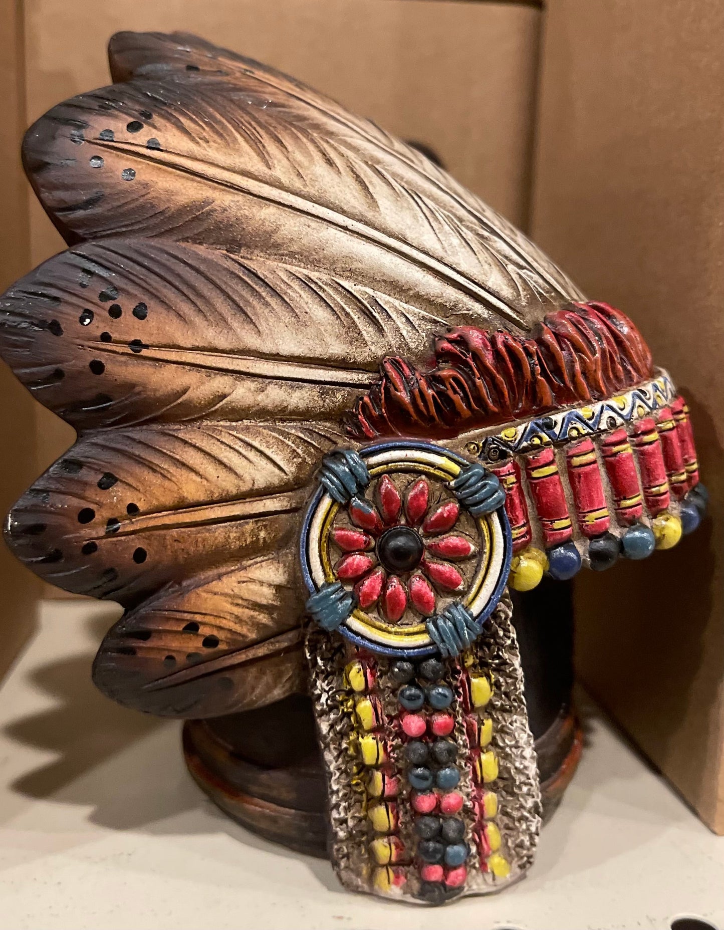 Native Headdress Figurine