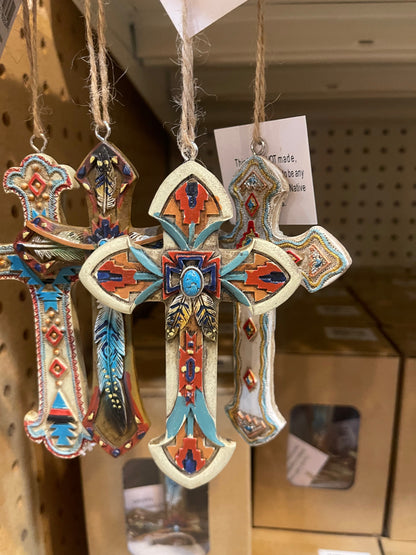 Western Aztec Cross Ornaments