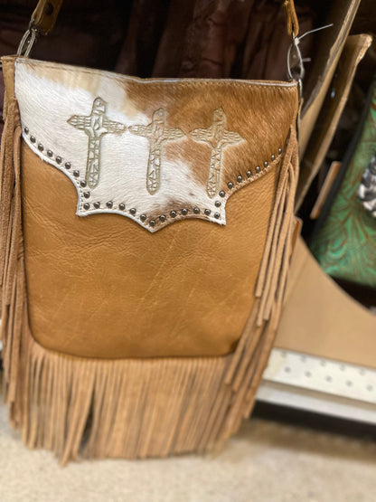 Cowhide Tri Cross Crossbody