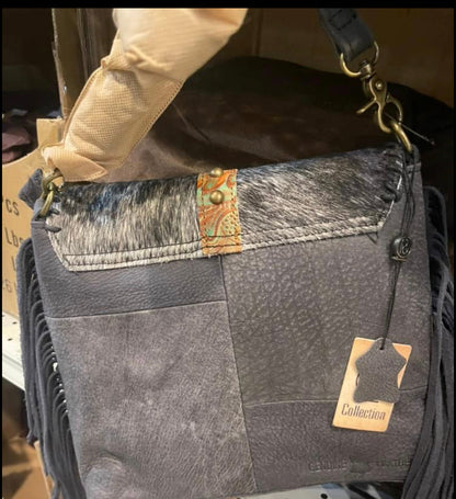 Turqouise Stone Cowhide Belt Buckle Purse