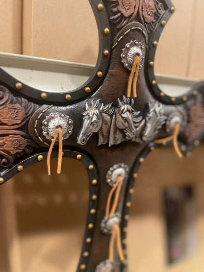 Horse Concho Medallion Cross