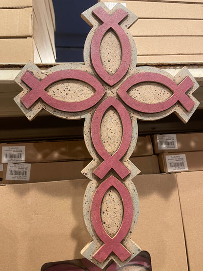 Pink Jesus Fish Christian Cross