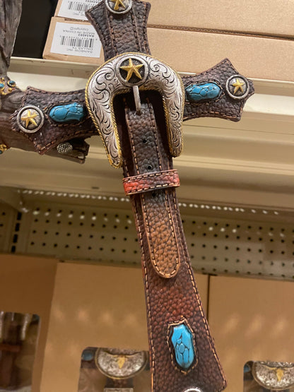 Western Belt Buckle Crosses Set of 3