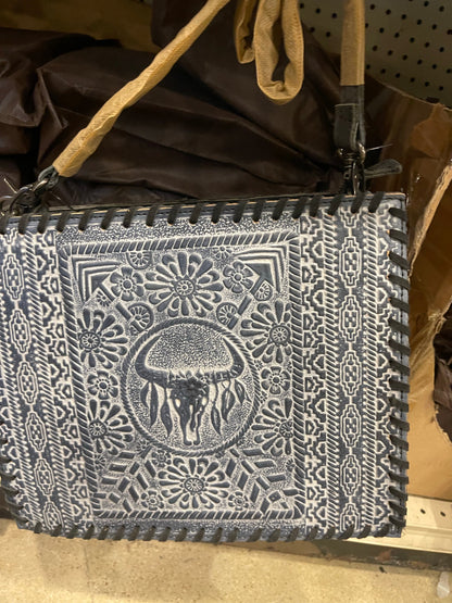 Tooled Cowskull Chain Purse
