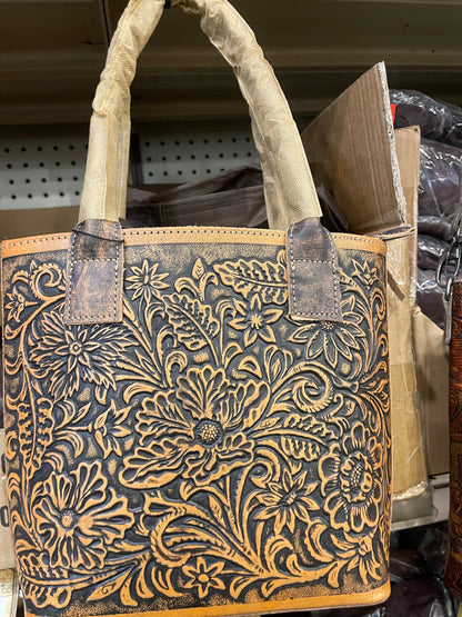 Floral Tooled Handbag