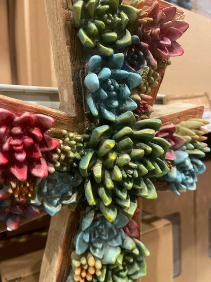 Succulent Cactus Wall Cross