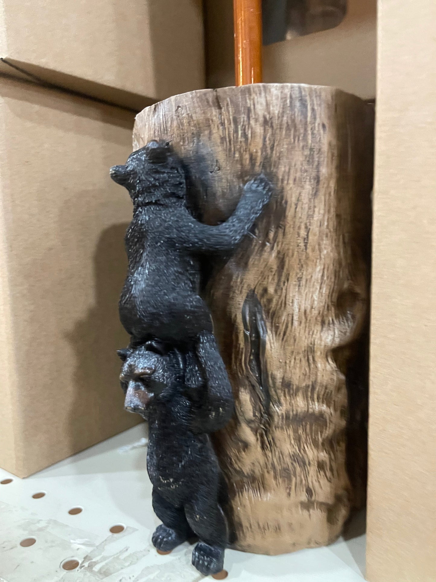 Black Bear Toilet Brush Holder