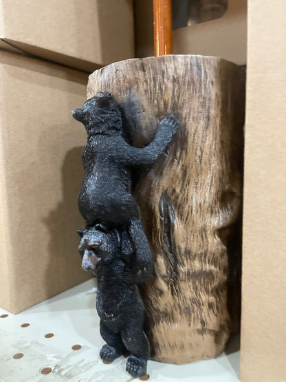 Black Bear Toilet Brush Holder