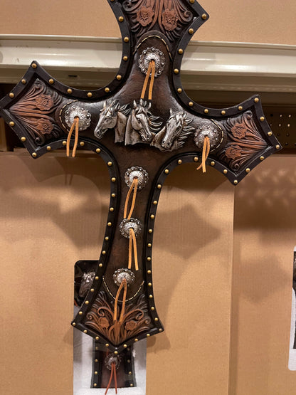Western Concho Tassle Horse Cross
