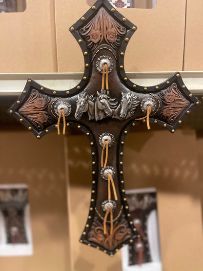 Horse Concho Medallion Cross