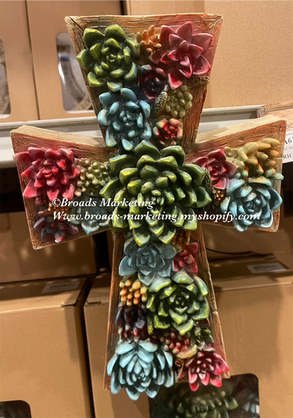 Succulent Cactus Wall Cross