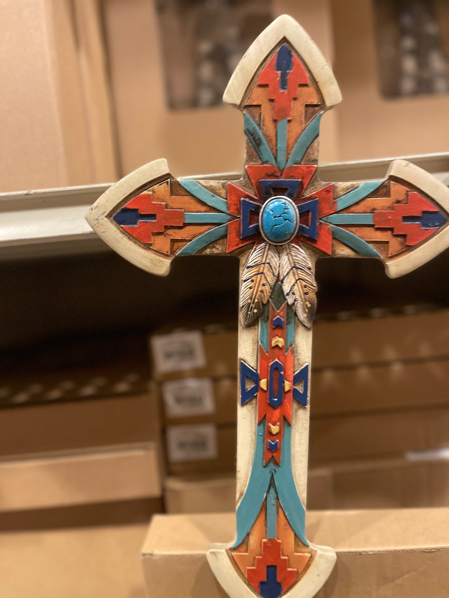 Aztec Feather Wall Cross