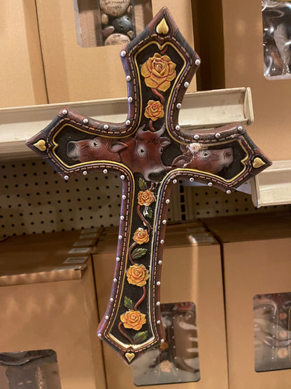 Cow Yellow Rose Cross
