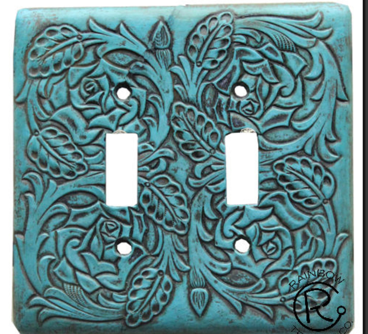 Turquoise Tooled Cover Plates