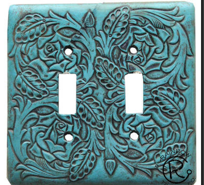 Turquoise Tooled Cover Plates