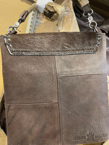 Cowhide Turquoise Stone Crossbody