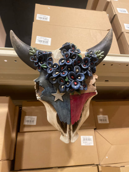 Texas Bluebonnet Cowskull Wall Decor