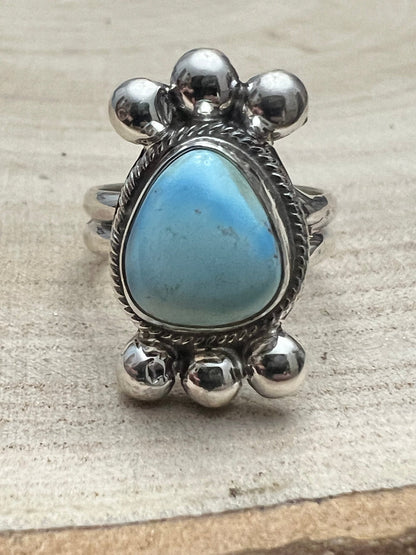 Joelias Draper Golden Hills Turquoise & Sterling Silver Ring - Size Adjustable