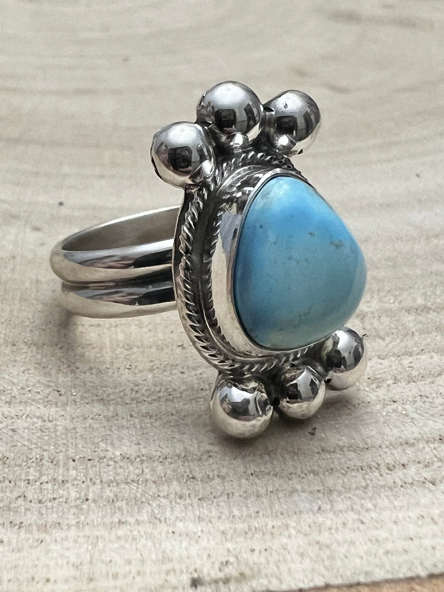 Joelias Draper Golden Hills Turquoise & Sterling Silver Ring - Size Adjustable