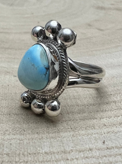 Joelias Draper Golden Hills Turquoise & Sterling Silver Ring - Size Adjustable