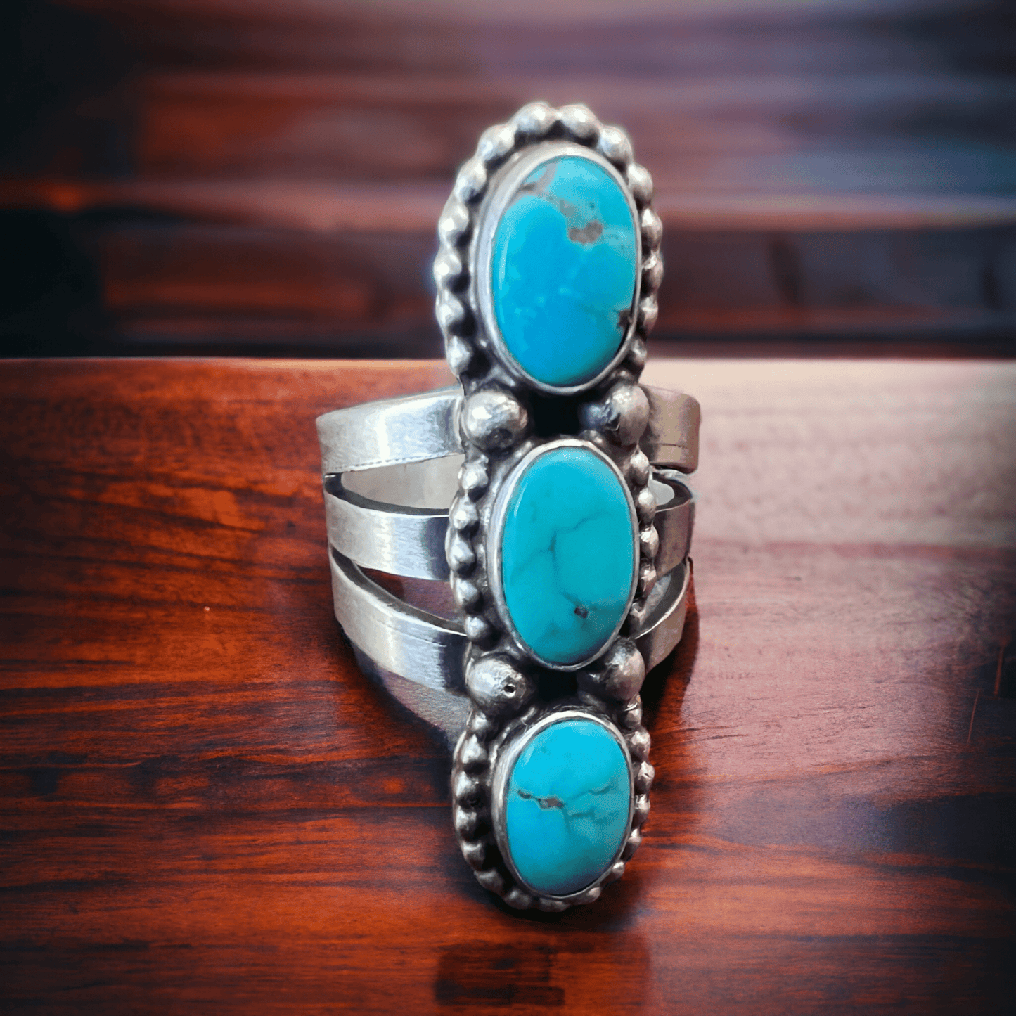 Kathleen Livingston Turquoise & Sterling Silver Ring Size 7