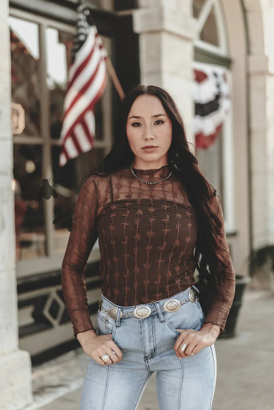 Lariat Lace Top Chocolate