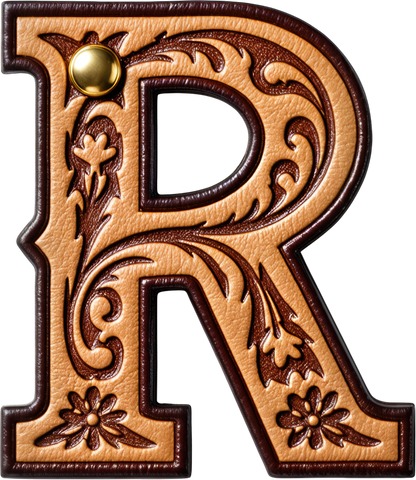 Monogrammed Initial Western Leather Look Saddle Longhorn Cowboy Cowgirl Kitchen Dish Towels Made in America
