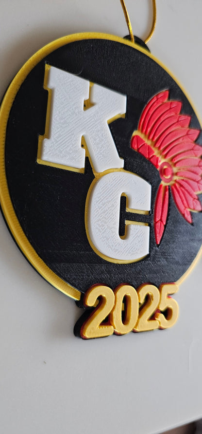 3D Print Chiefs Kc Kansas City Football Ornament or Keychain