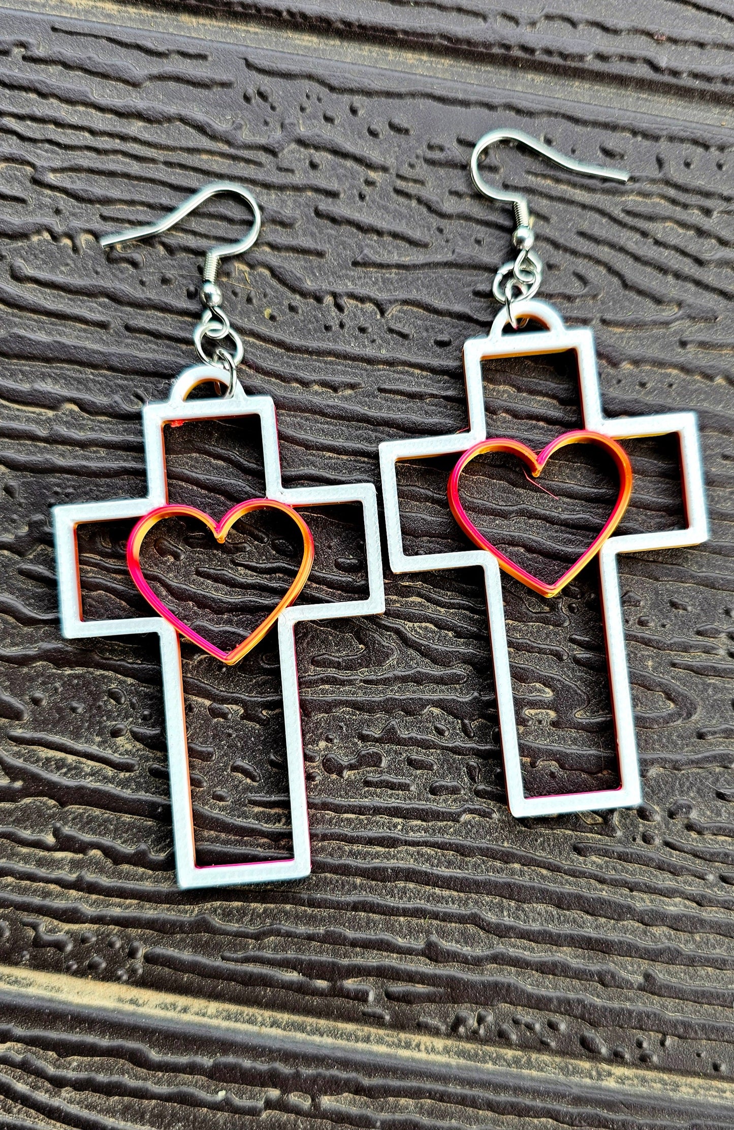 3D Print Christian Cross Faith Earrings Made in America